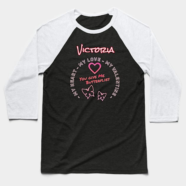 Victoria - My Valentine Baseball T-Shirt by  EnergyProjections